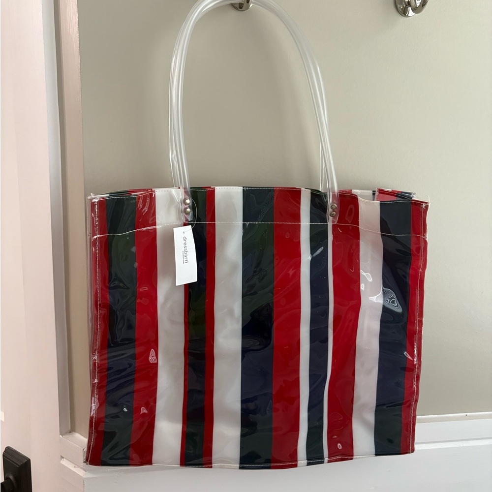 Dress Barn Red, White, and Blue Striped Tote